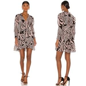 MISA Los Angeles Marisa Mini Dress Chiffon Casablanca Black Size XS